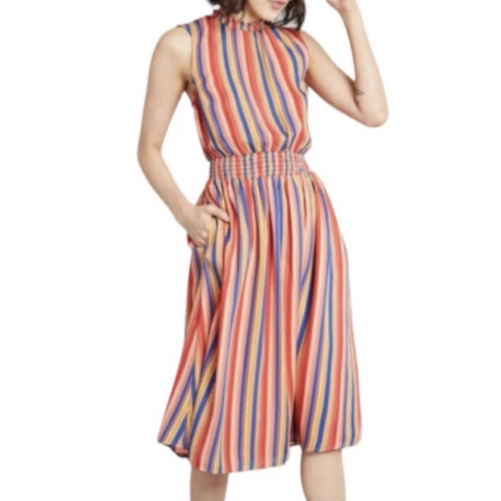 ModCloth Savor The Occasion Dress Striped Multicolor